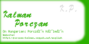 kalman porczan business card